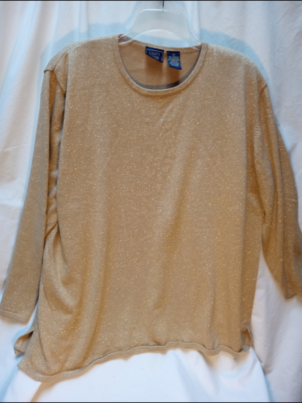 Laura Scott 3X Metallic Gold Top